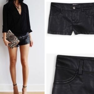 📌Faux Leather Black Shorts w/pockets ●Free